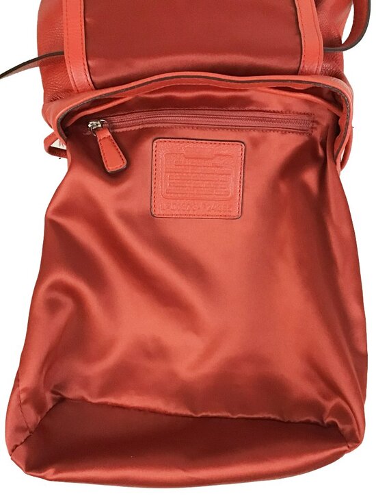Coach Park Red Pebbled Leather Turnlock Sling Backpack main image 4